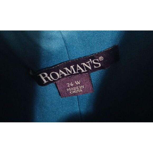 Roaman's Womens Sequin Blouse Plus Size 26W Blue Short Sleeve Festive Holiday - Picture 5 of 8